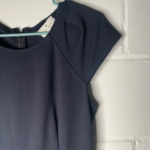 Kate Spade Black Knit Dress Black Knee Length MIDI Sz 10 Fit Flare - Picture 7 of 15